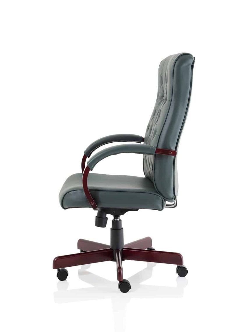 Chesterfield High Back Leather Executive Office Chair with Arms - Image 4
