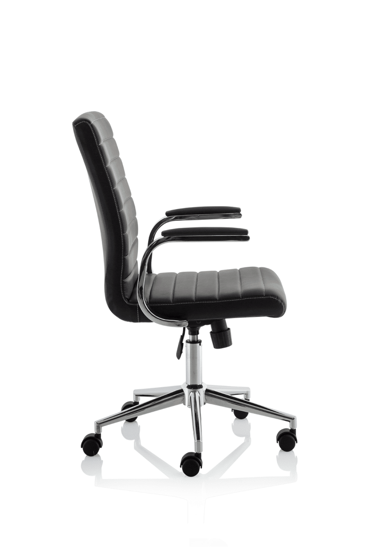 Ezra Medium Back Leather Executive Office Chair with Arms - Image 8