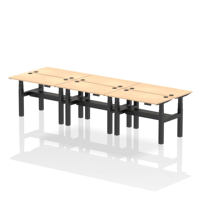 Air Back-to-Back Slimline Height Adjustable Bench Desk - 6 Person - Image 7