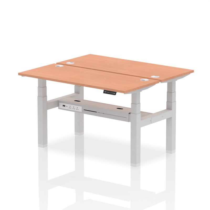 Air Back-to-Back Slimline Height Adjustable Bench Desk - 2 Person - Image 20