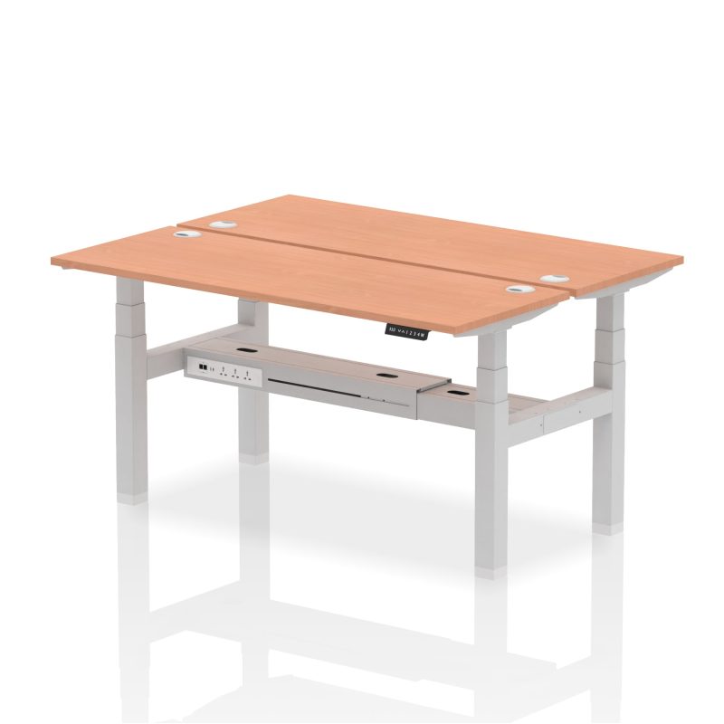 Air Back-to-Back Slimline Height Adjustable Bench Desk - 2 Person - Image 38