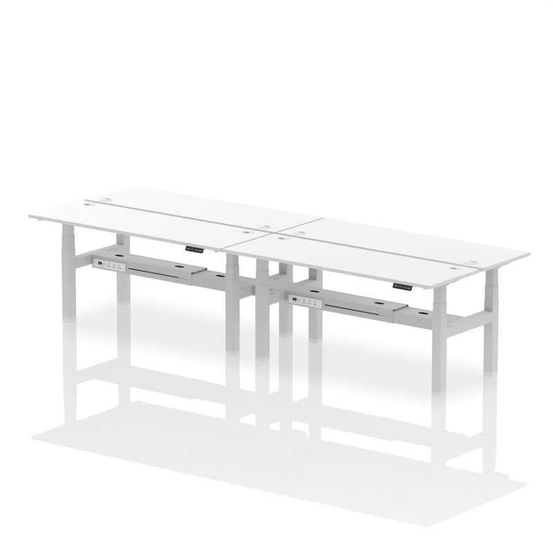 Air Back-to-Back Slimline Height Adjustable Bench Desk - 4 Person - Image 71