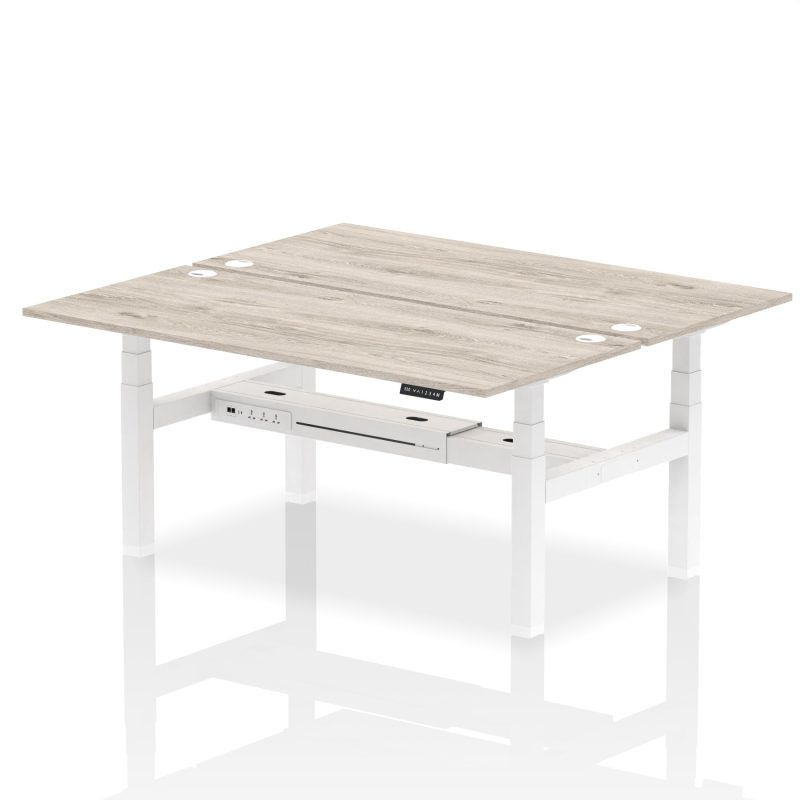 Air Back-to-Back Slimline Height Adjustable Bench Desk - 6 Person - Image 43