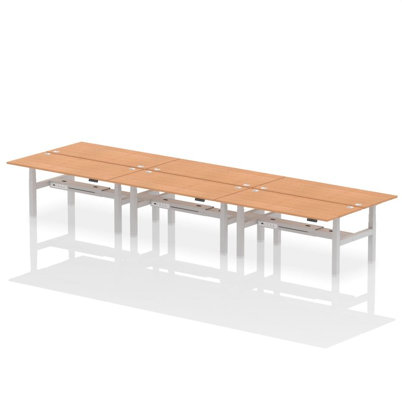Air Back-to-Back Height Adjustable Bench Desk - 6 Person - Image 65