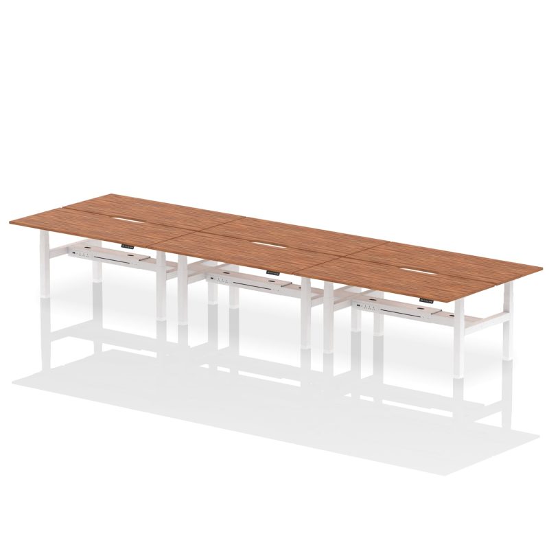 Air Back-to-Back Scalloped Edge Height Adjustable Bench Desk - 6 Person - Image 69