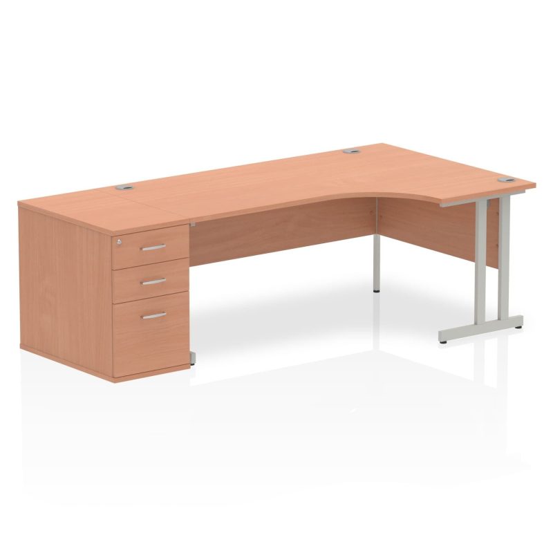 Impulse 1800mm Cantilever Right Crescent Desk Workstation - Image 3
