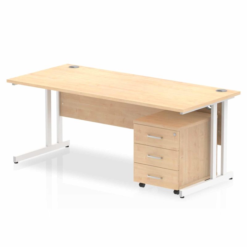Impulse 1800mm Cantilever Straight Desk With Mobile Pedestal - Image 11
