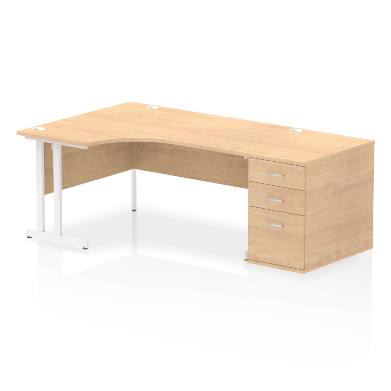 Impulse 1600mm Cantilever Left Crescent Desk Workstation - Image 30
