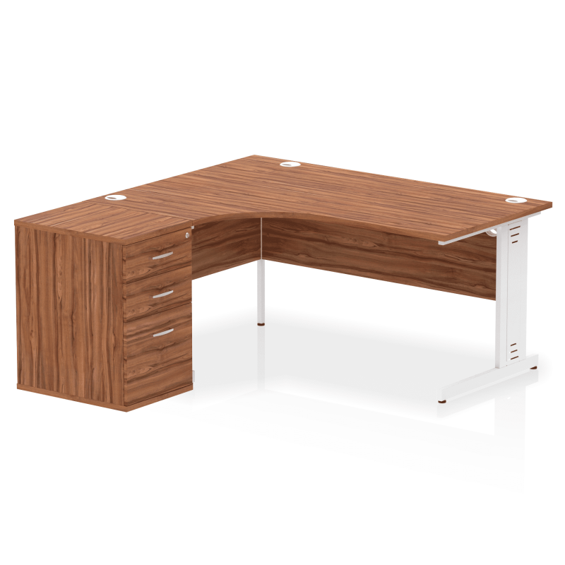 Impulse 1600mm Cable Managed Left Crescent Desk Workstation - Image 40