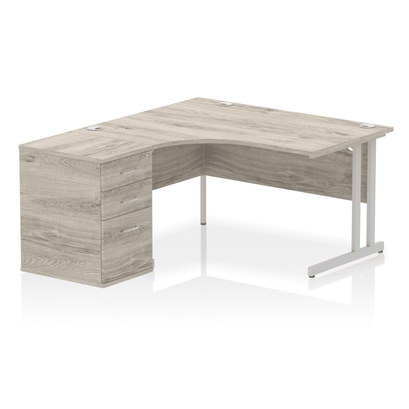 Impulse 1400mm Cantilever Left Crescent Desk Workstation - Image 4