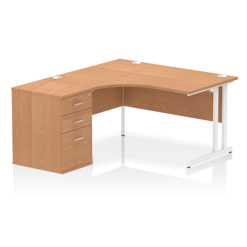 Impulse 1400mm Cantilever Left Crescent Desk Workstation - Image 11