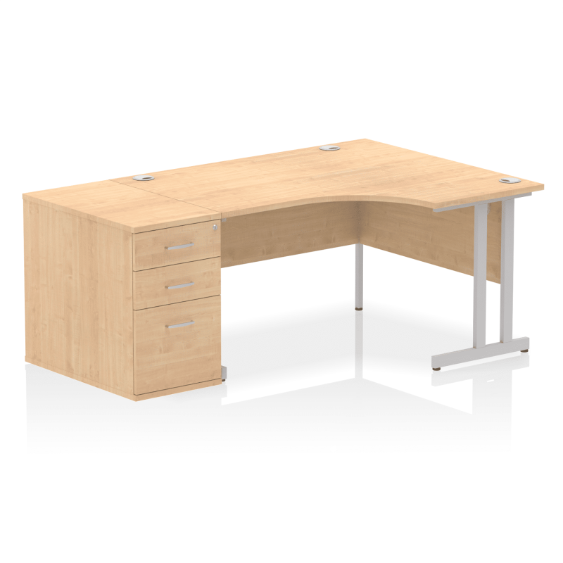 Impulse 1400mm Cantilever Right Crescent Desk Workstation - Image 16