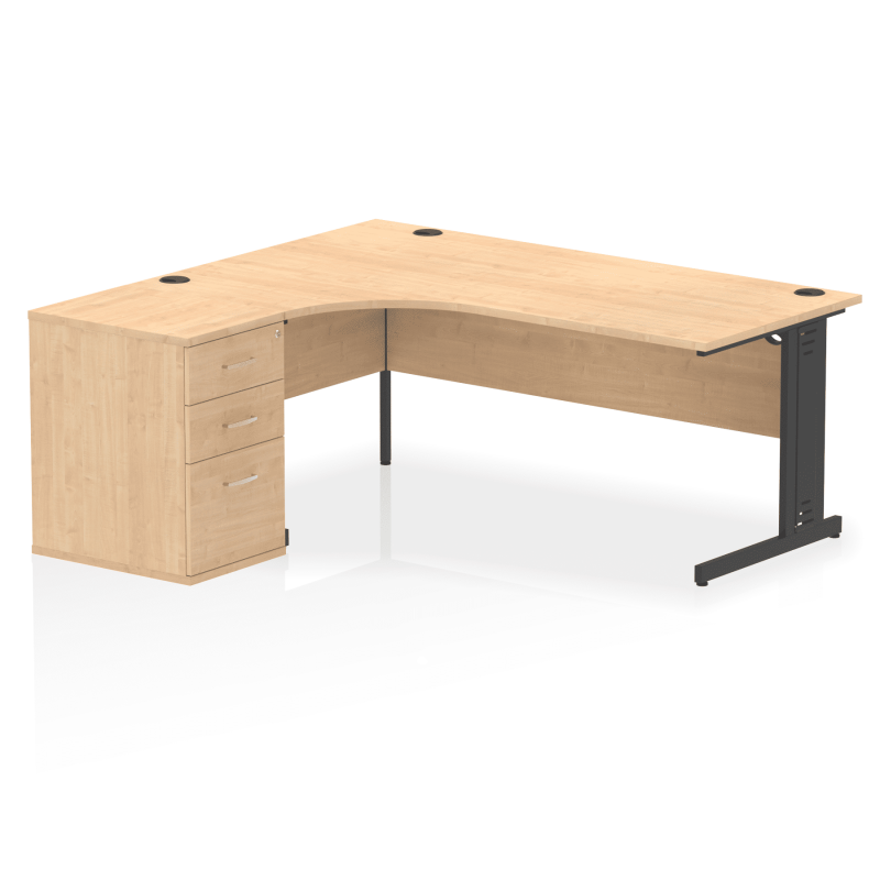 Impulse 1800mm Cable Managed Left Crescent Desk Workstation - Image 30