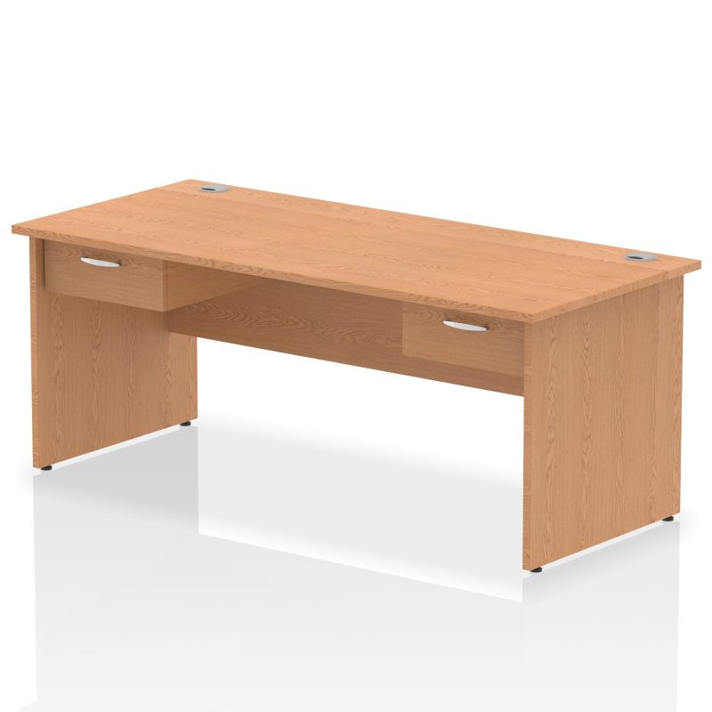 Impulse Panel End Straight Desk Frame With Two One Drawer Fixed Pedestals - Image 11