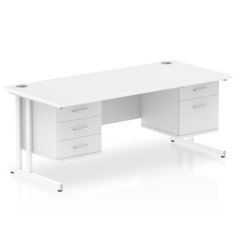 Impulse 1800mm Cantilever Straight Desk With Two Fixed Pedestal - Image 16