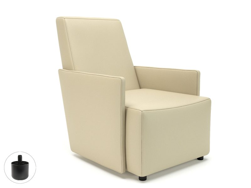 Pella 69cm Wide Armchair in Cristina Marrone Ultima Faux Leather - Image 4