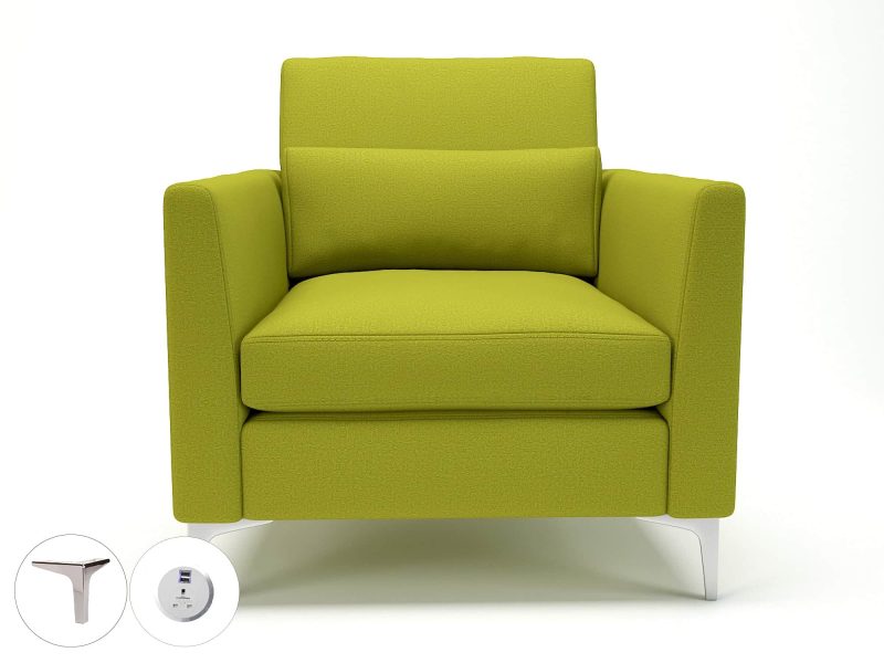 Roselle 90cm Wide Armchair in Warwick Dolly Fabric with Socket - Image 2