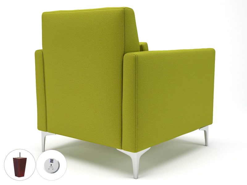Roselle 90cm Wide Armchair in Warwick Dolly Fabric with Socket - Image 9