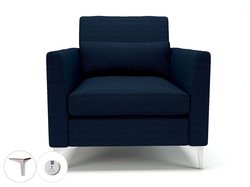 Roselle 90cm Wide Armchair in Camira Era Fabric with Socket - Image 26
