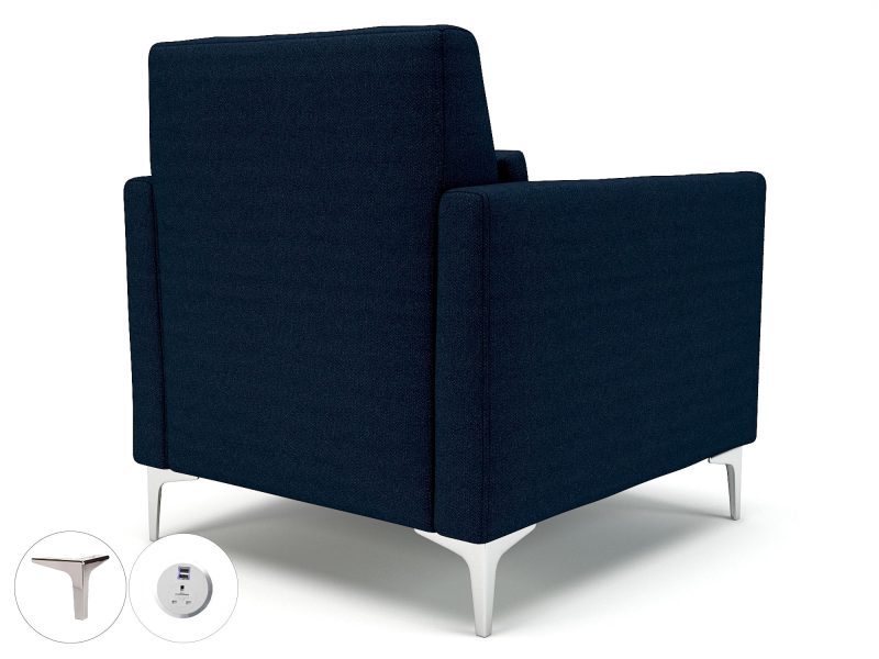 Roselle 90cm Wide Armchair in Camira Era Fabric with Socket - Image 27