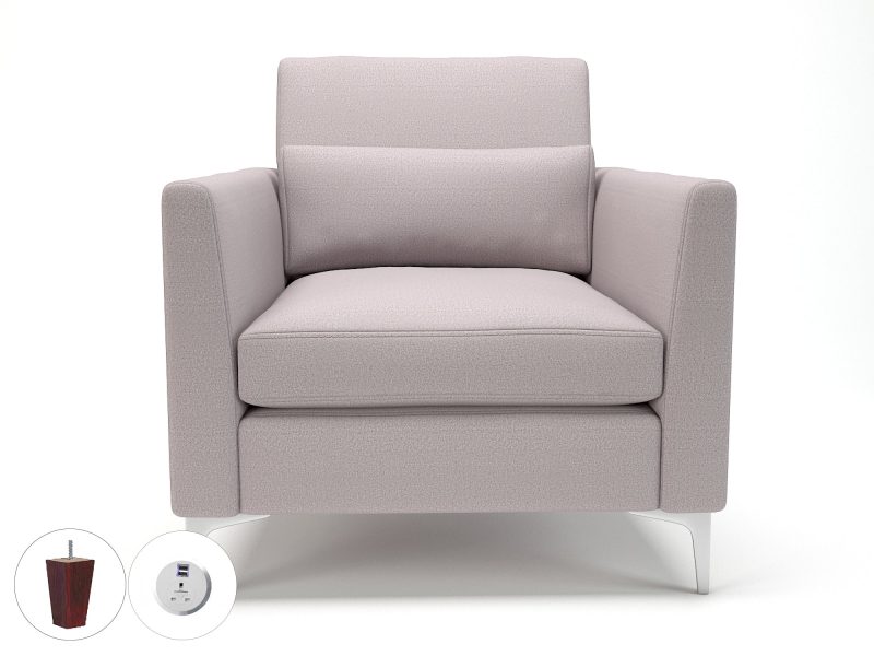 Roselle 90cm Wide Armchair in Warwick Dolly Fabric with Socket - Image 44