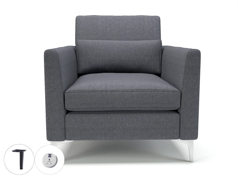Roselle 90cm Wide Armchair in Camira Era Fabric with Socket - Image 77