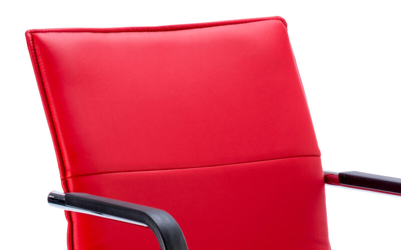 Echo Medium Back Leather Cantilever Visitor Chair with Arms - Image 14