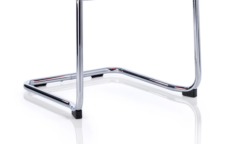 Echo Medium Back Leather Cantilever Visitor Chair with Arms - Image 16