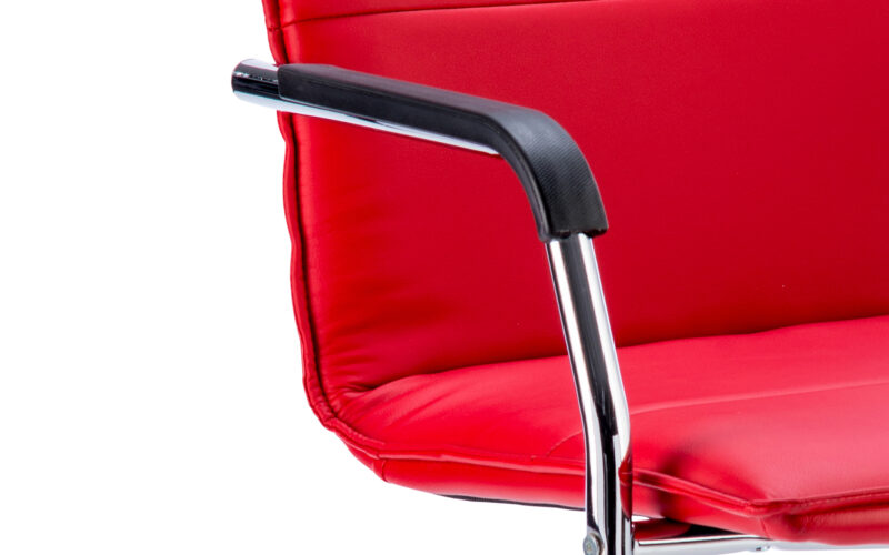 Echo Medium Back Leather Cantilever Visitor Chair with Arms - Image 10