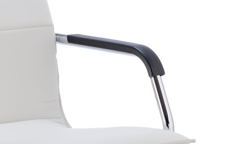 Echo Medium Back Leather Cantilever Visitor Chair with Arms - Image 19