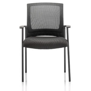 Metro Medium Mesh Back Stacking Visitor Chair with Arms - Image 2