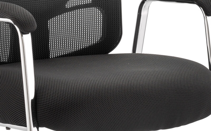 Portland Medium Mesh Back (Straight Leg) Visitor Chair with Arms - Image 4
