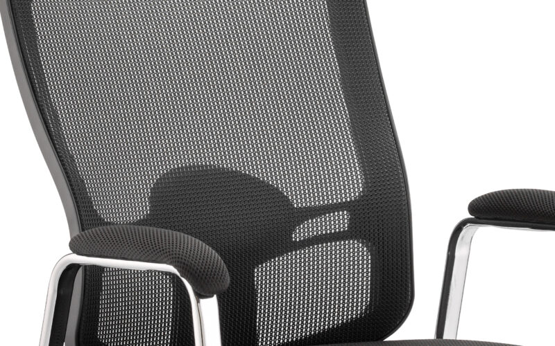 Portland Medium Mesh Back (Straight Leg) Visitor Chair with Arms - Image 6