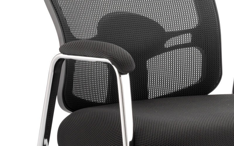 Portland Medium Mesh Back (Straight Leg) Visitor Chair with Arms - Image 2