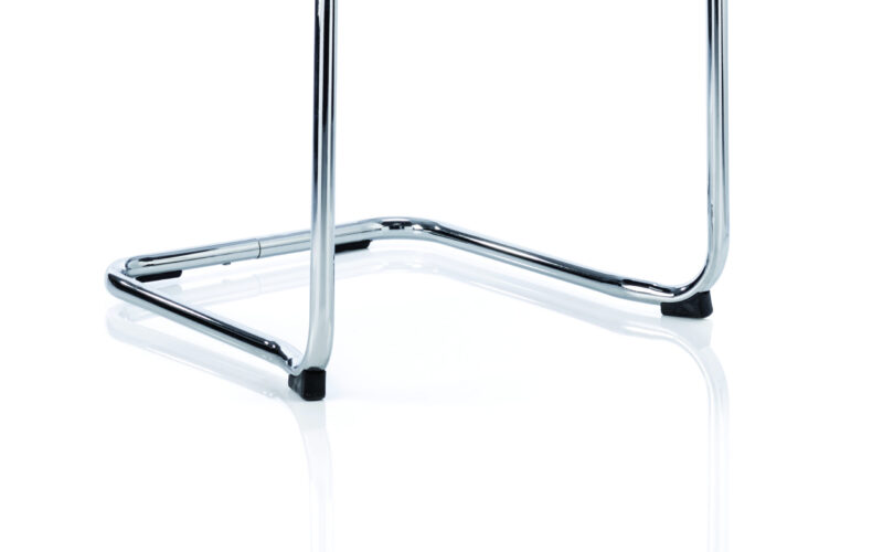 Echo Medium Back Leather Cantilever Visitor Chair with Arms - Image 8