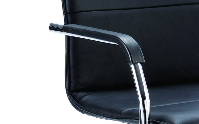 Echo Medium Back Leather Cantilever Visitor Chair with Arms - Image 2