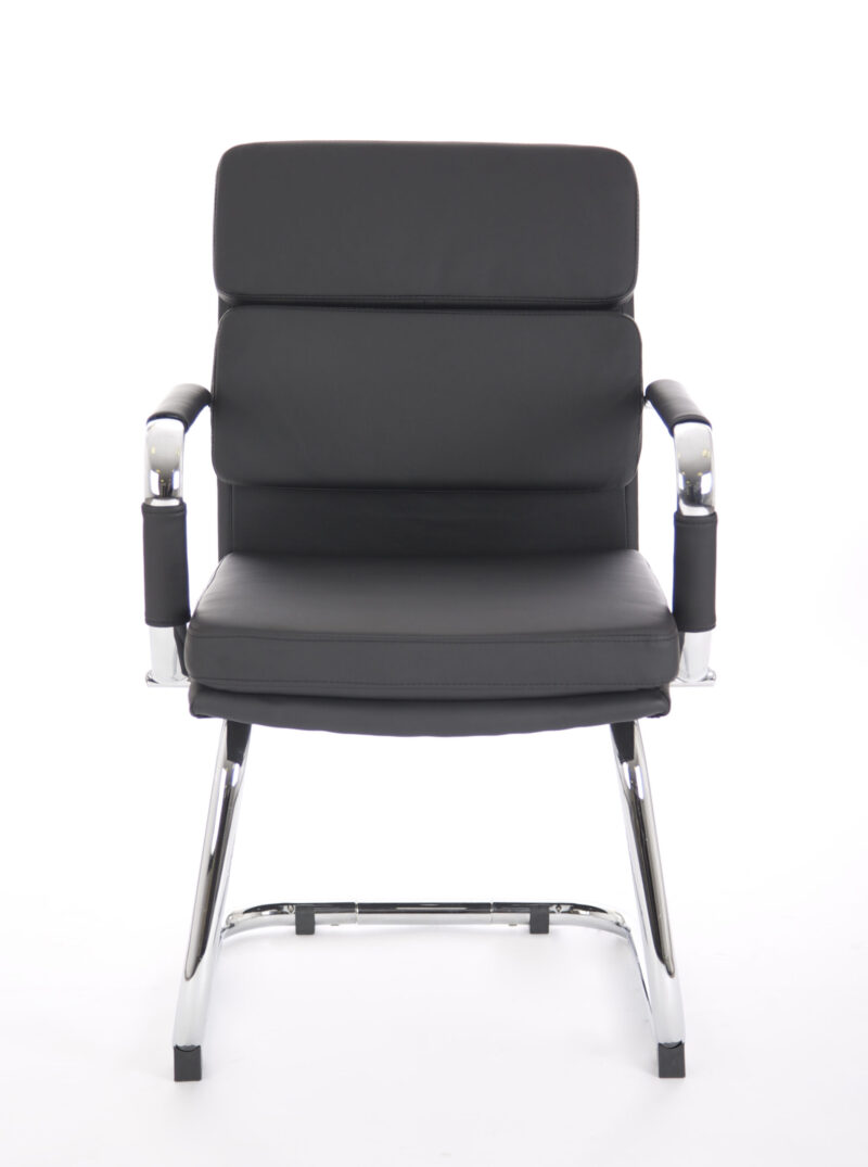 Advocate Medium Back Leather Visitor Office Chair with Arms - Image 2