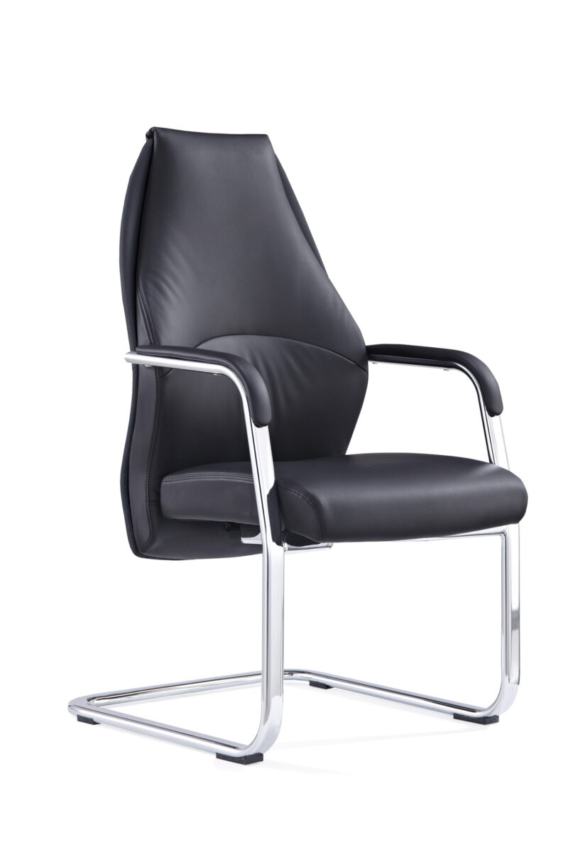 Mien High Back Leather Cantilever Visitor Office Chair - Image 5