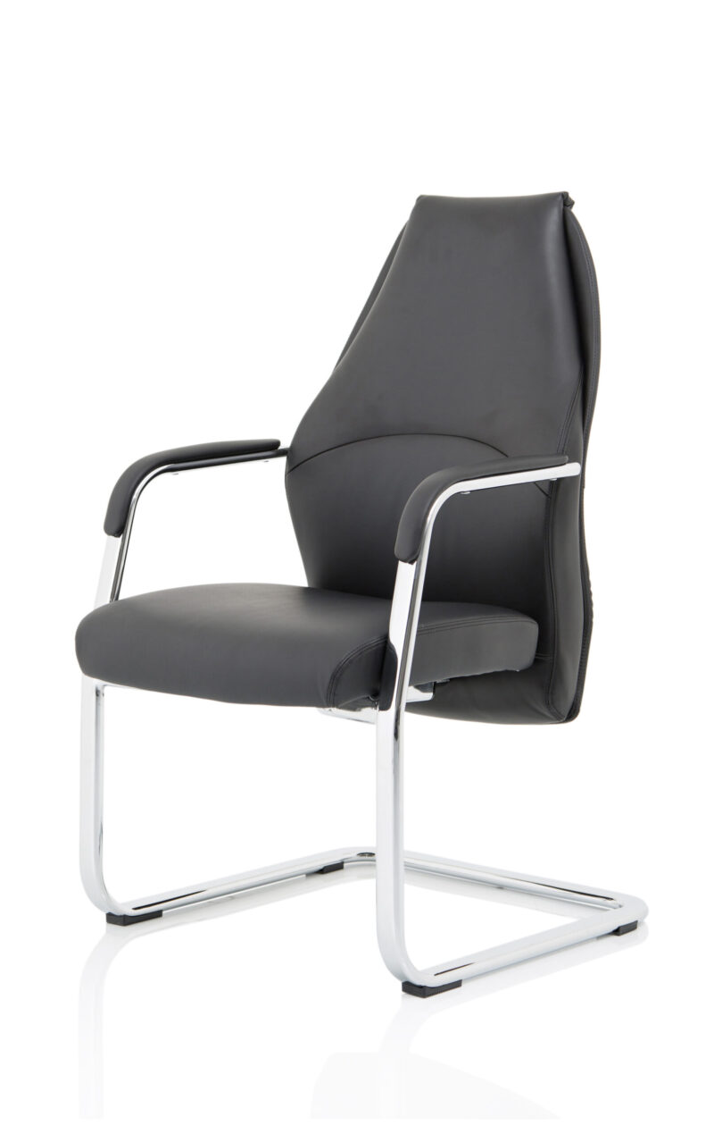 Mien High Back Leather Cantilever Visitor Office Chair - Image 7