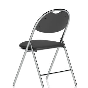 Milan High Back Black Vinyl Chrome Frame Folding Visitor Chair - Image 5