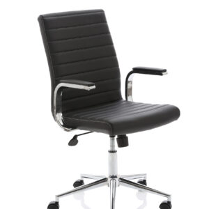 Impulse 1600mm Cantilever Straight Desk With Mobile Pedestal and Ezra Black Executive Chair - Image 8