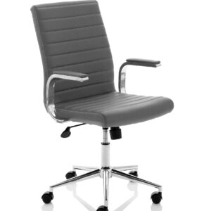 Impulse 1600mm Cantilever Straight Desk With Mobile Pedestal and Ezra Grey Executive Chair - Image 2