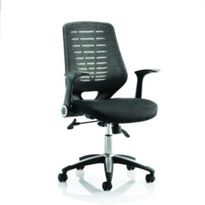 Impulse 1600mm Cantilever Straight Desk With Mobile Pedestal and Relay Silver Back Operator Chair - Image 18