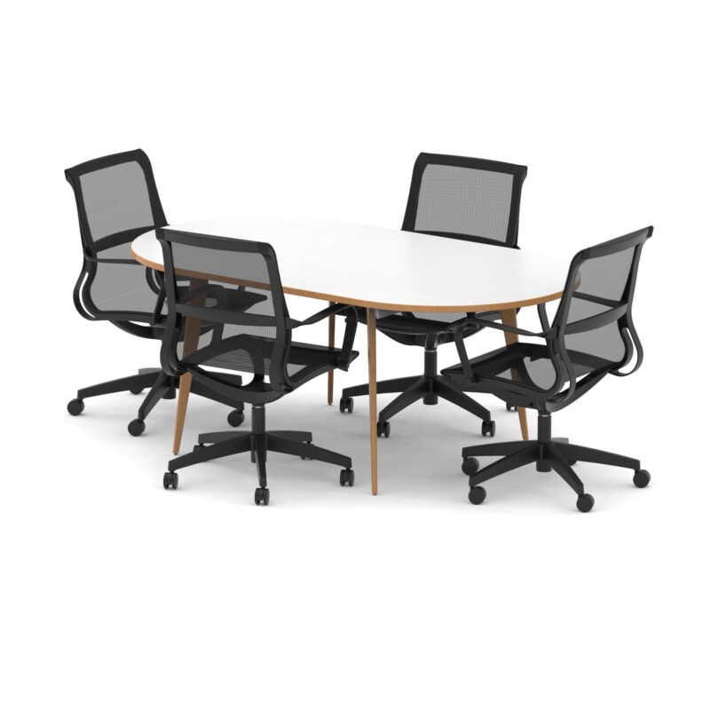 Oslo 1800mm Oval Boardroom Table With Set Of Executive Chairs - Image 2