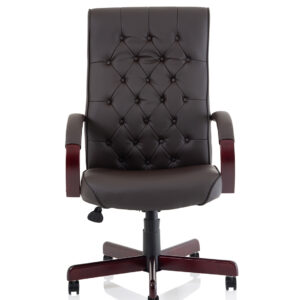 Chesterfield High Back Leather Executive Office Chair with Arms - Image 2