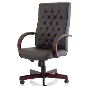 Chesterfield High Back Leather Executive Office Chair with Arms - Image 3