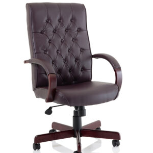 Chesterfield High Back Leather Executive Office Chair with Arms - Image 9