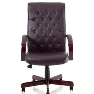Chesterfield High Back Leather Executive Office Chair with Arms - Image 10