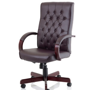 Chesterfield High Back Leather Executive Office Chair with Arms - Image 11