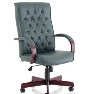 Chesterfield High Back Leather Executive Office Chair with Arms - Image 17